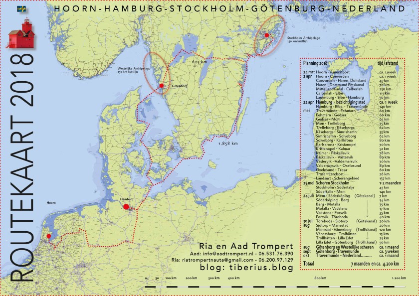 Routekaart Ria en Aad 2018