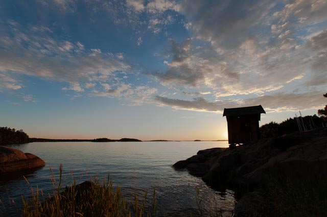 Zonsondergang op Grinda